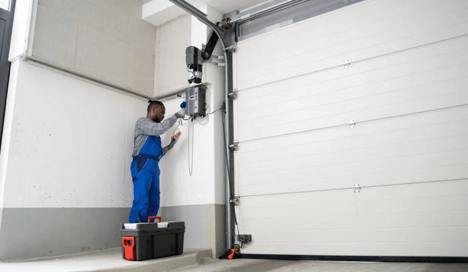 Affordable garage door service installation truck operating locally near Circleville OH